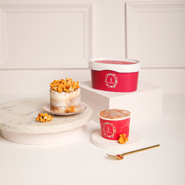 Caramelised Popcorn & Milk Chocolate Ice Cream Cake Tub