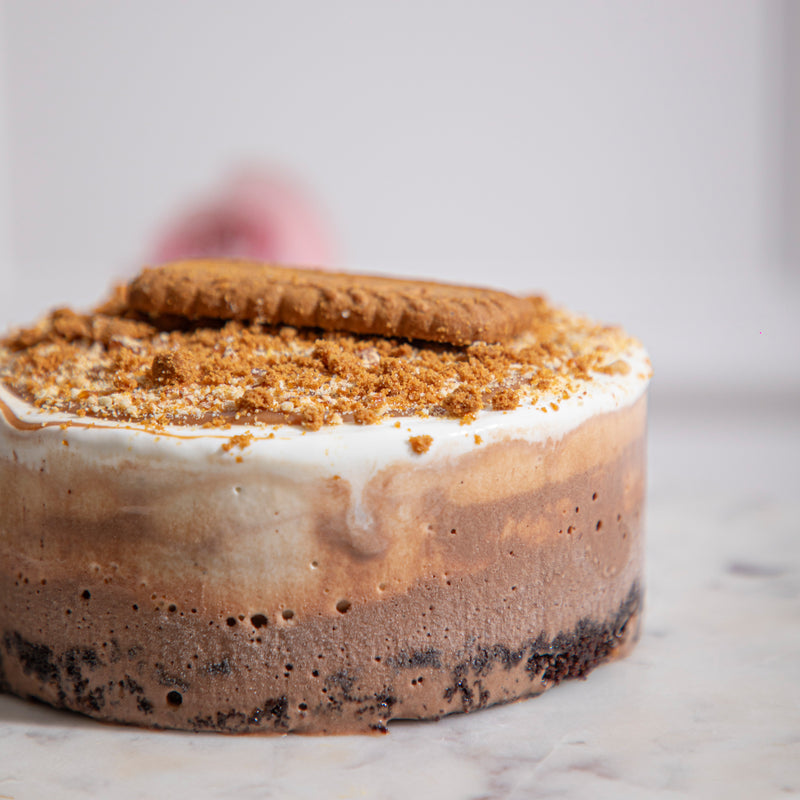 Milk Chocolate, Vanilla and Lotus Biscoff Ice Cream Cake