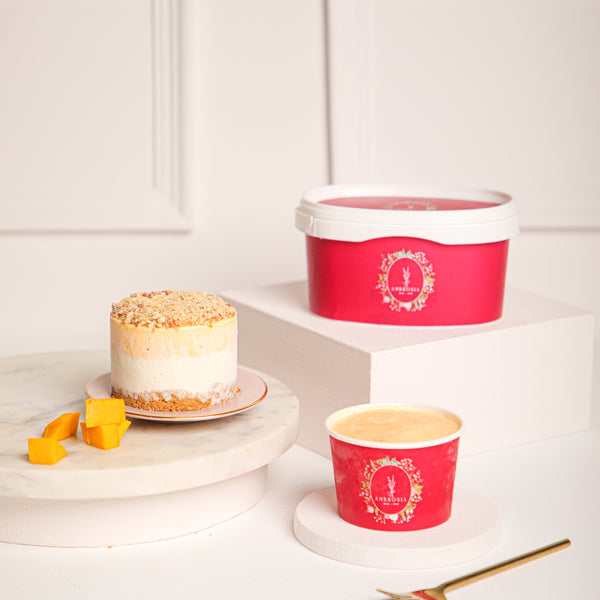 Mango Vanilla Ice Cream Cake Tub