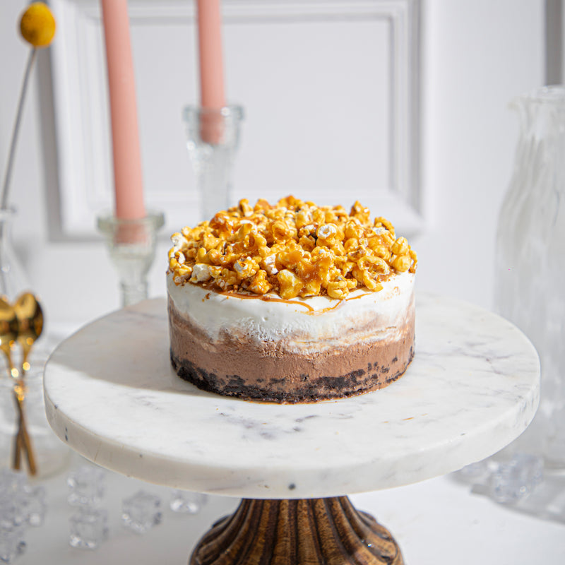 Caramelised Popcorn & Milk Chocolate Ice Cream Cake
