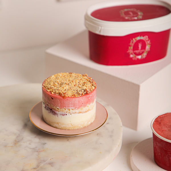 Vanilla Raspberry Ice Cream Cake Tub
