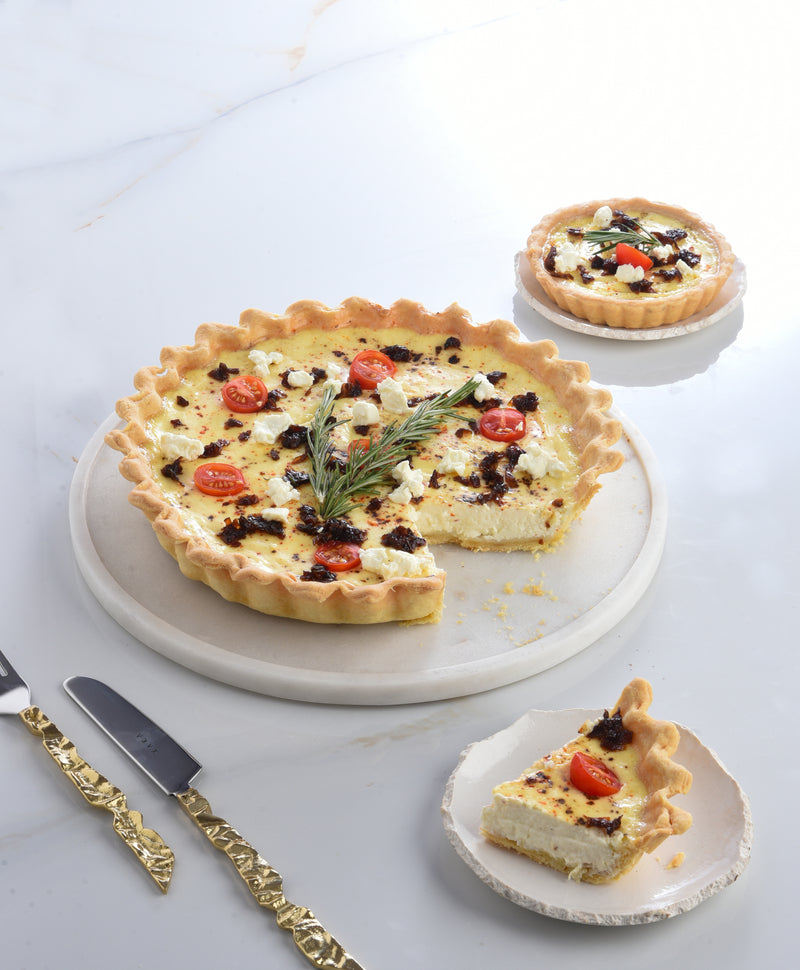 Caramelised onions & goat cheese quiche